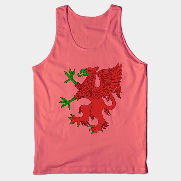 Griffin Rampant in Red and Green Tank Top by AzureLionProductions